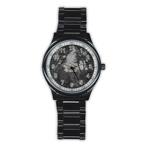 Patagonia Forest, Nahuel Huapi National Park, Rio Negro, Argentina Stainless Steel Round Watch from ArtsNow.com Front