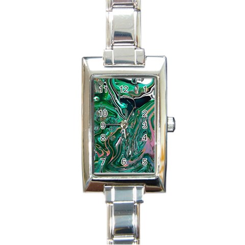 Malachite  Rectangle Italian Charm Watch from ArtsNow.com Front