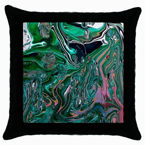 Malachite  Throw Pillow Case (Black) from ArtsNow.com Front