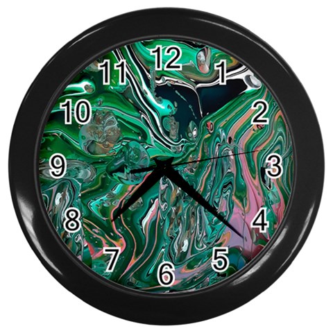 Malachite  Wall Clock (Black) from ArtsNow.com Front