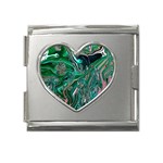 Malachite  Mega Link Heart Italian Charm (18mm)