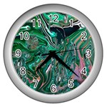 Malachite  Wall Clock (Silver)