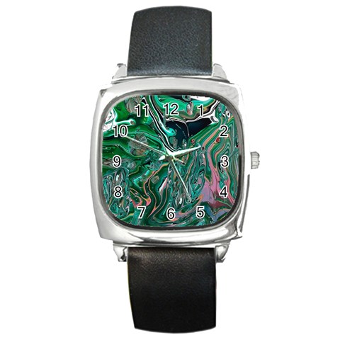 Malachite  Square Metal Watch from ArtsNow.com Front