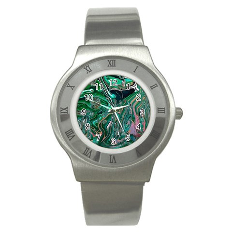 Malachite  Stainless Steel Watch from ArtsNow.com Front