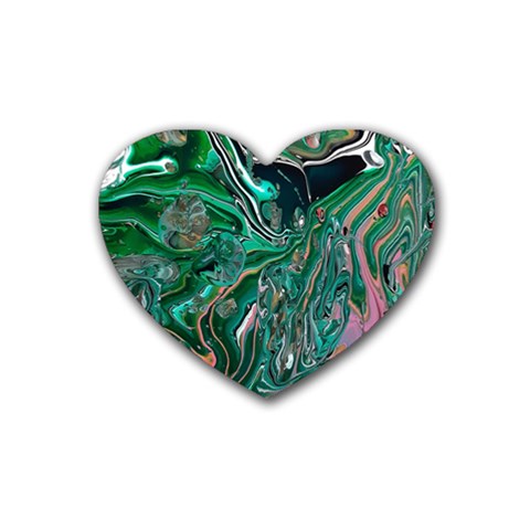 Malachite  Rubber Coaster (Heart) from ArtsNow.com Front