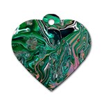 Malachite  Dog Tag Heart (Two Sides)