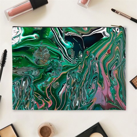 Malachite  Cosmetic Bag (XL) from ArtsNow.com Back