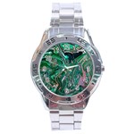 Malachite  Stainless Steel Analogue Watch