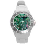 Malachite  Round Plastic Sport Watch (L)