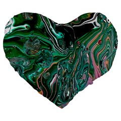 Malachite  Large 19  Premium Heart Shape Cushions from ArtsNow.com Front