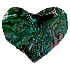 Malachite  Large 19  Premium Heart Shape Cushions from ArtsNow.com Back