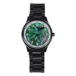 Malachite  Stainless Steel Round Watch