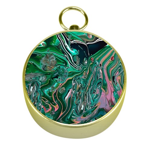 Malachite  Gold Compasses from ArtsNow.com Front