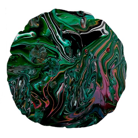 Malachite  Large 18  Premium Flano Round Cushions from ArtsNow.com Front