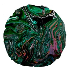 Malachite  Large 18  Premium Flano Round Cushions from ArtsNow.com Front