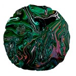 Malachite  Large 18  Premium Flano Round Cushions