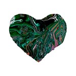 Malachite  Standard 16  Premium Flano Heart Shape Cushions