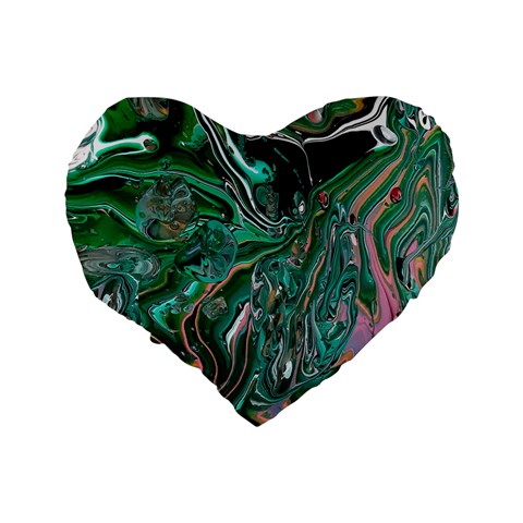 Malachite  Standard 16  Premium Flano Heart Shape Cushions from ArtsNow.com Back