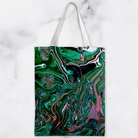 Malachite  Zipper Classic Tote Bag from ArtsNow.com Back