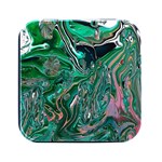 Malachite  Square Metal Box (Black)