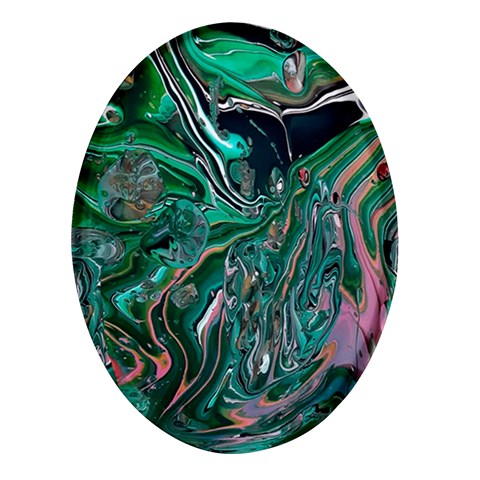 Malachite  Oval Glass Fridge Magnet (4 pack) from ArtsNow.com Front