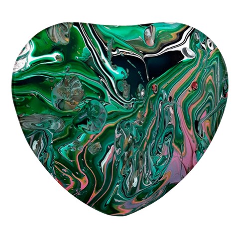 Malachite  Heart Glass Fridge Magnet (4 pack) from ArtsNow.com Front