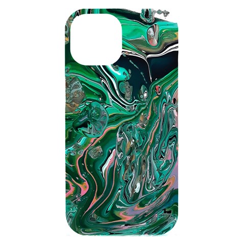 Malachite  iPhone 15 Black UV Print PC Hardshell Case from ArtsNow.com Front