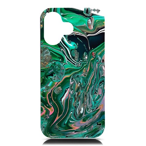 Malachite  iPhone 16 Black UV Print PC Hardshell Case from ArtsNow.com Front