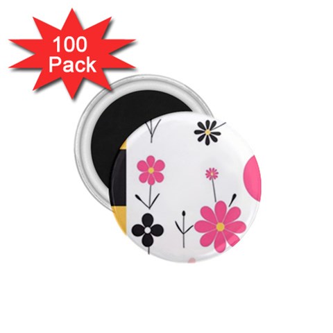 Minimalist Pattern With Simple Lines,flower And Shapes, Creating A Clean And Modern 1.75  Magnets (100 pack)  from ArtsNow.com Front