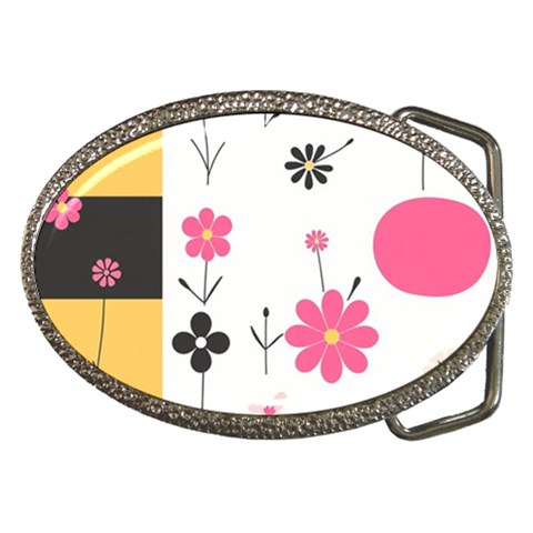 Minimalist Pattern With Simple Lines,flower And Shapes, Creating A Clean And Modern Belt Buckles from ArtsNow.com Front