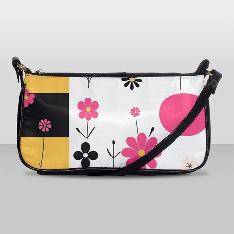 Minimalist Pattern With Simple Lines,flower And Shapes, Creating A Clean And Modern Shoulder Clutch Bag from ArtsNow.com Front