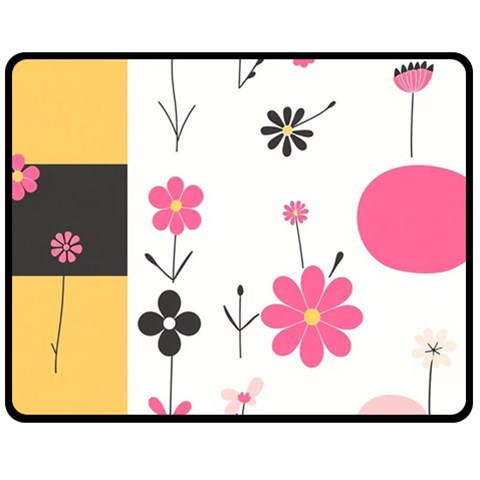 Minimalist Pattern With Simple Lines,flower And Shapes, Creating A Clean And Modern Two Sides Fleece Blanket (Medium) from ArtsNow.com 58.8 x47.4  Blanket Front