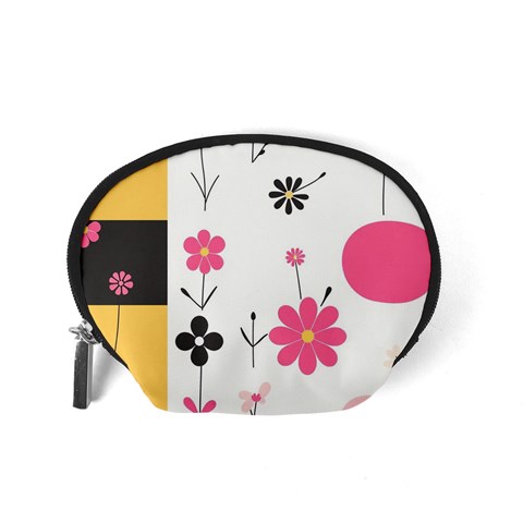 Minimalist Pattern With Simple Lines,flower And Shapes, Creating A Clean And Modern Accessory Pouch (Small) from ArtsNow.com Back