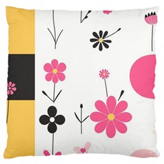 Minimalist Pattern With Simple Lines,flower And Shapes, Creating A Clean And Modern Large Premium Plush Fleece Cushion Case (Two Sides) from ArtsNow.com Front