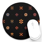 Minimalist Pattern With Simple Lines,flower And Shapes, Creating A Clean And Modern Round Mousepad