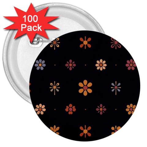 Minimalist Pattern With Simple Lines,flower And Shapes, Creating A Clean And Modern 3  Buttons (100 pack)  from ArtsNow.com Front