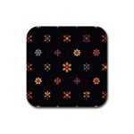 Minimalist Pattern With Simple Lines,flower And Shapes, Creating A Clean And Modern Rubber Square Coaster (4 pack)