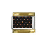 Minimalist Pattern With Simple Lines,flower And Shapes, Creating A Clean And Modern Gold Trim Italian Charm (9mm)