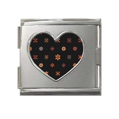 Minimalist Pattern With Simple Lines,flower And Shapes, Creating A Clean And Modern Mega Link Heart Italian Charm (18mm) from ArtsNow.com Front