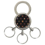 Minimalist Pattern With Simple Lines,flower And Shapes, Creating A Clean And Modern 3-Ring Key Chain