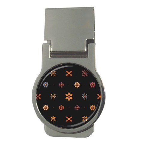 Minimalist Pattern With Simple Lines,flower And Shapes, Creating A Clean And Modern Money Clips (Round)  from ArtsNow.com Front