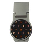 Minimalist Pattern With Simple Lines,flower And Shapes, Creating A Clean And Modern Money Clips (Round) 