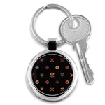 Minimalist Pattern With Simple Lines,flower And Shapes, Creating A Clean And Modern Key Chain (Round)