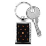 Minimalist Pattern With Simple Lines,flower And Shapes, Creating A Clean And Modern Key Chain (Rectangle)