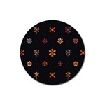 Minimalist Pattern With Simple Lines,flower And Shapes, Creating A Clean And Modern Rubber Coaster (Round)