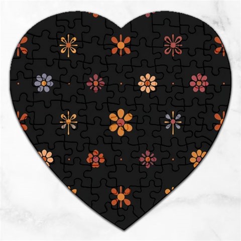 Minimalist Pattern With Simple Lines,flower And Shapes, Creating A Clean And Modern Jigsaw Puzzle (Heart) from ArtsNow.com Front