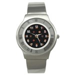 Minimalist Pattern With Simple Lines,flower And Shapes, Creating A Clean And Modern Stainless Steel Watch