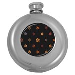 Minimalist Pattern With Simple Lines,flower And Shapes, Creating A Clean And Modern Round Hip Flask (5 oz)