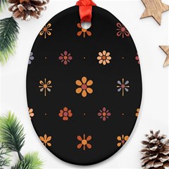 Minimalist Pattern With Simple Lines,flower And Shapes, Creating A Clean And Modern Oval Ornament (Two Sides) from ArtsNow.com Front