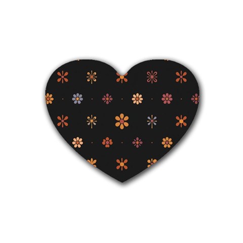 Minimalist Pattern With Simple Lines,flower And Shapes, Creating A Clean And Modern Rubber Heart Coaster (4 pack) from ArtsNow.com Front